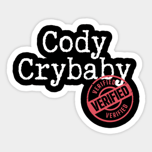 Certified Cody Crybaby Sticker